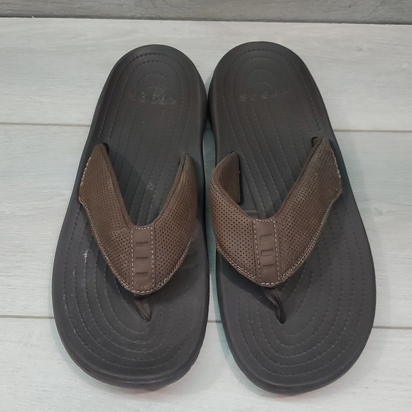 Crocs Mens Comfort Outdoor Rubber Thong Sandals Flats shoes sz 12 main image 8
